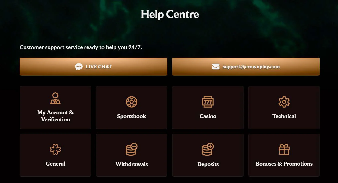 Help centre crownplay casino